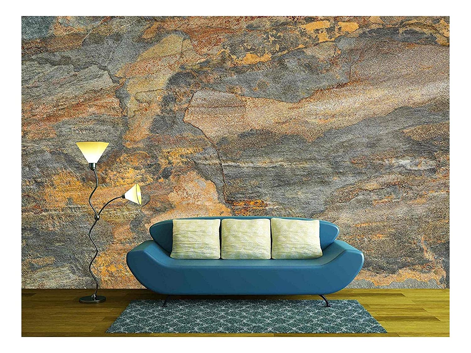 Wall26 Flat Multi Color Foliated Slate Rock With Abstract Like