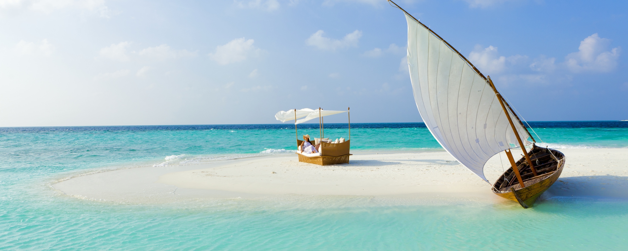 Wallpaper Maldives Beach Tropical Sea Sand Island Boat
