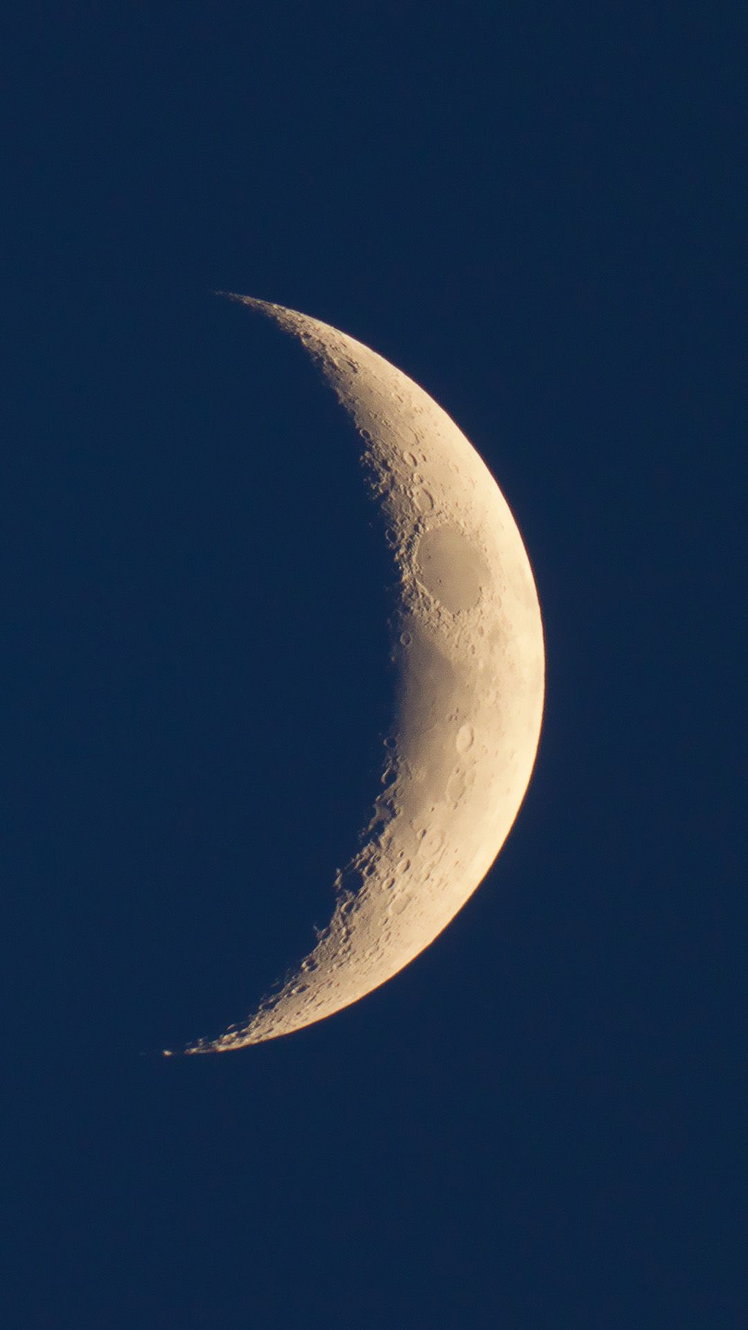 Simple Minimal Crescent Moon Space Night Sky iPhone Wallpaper