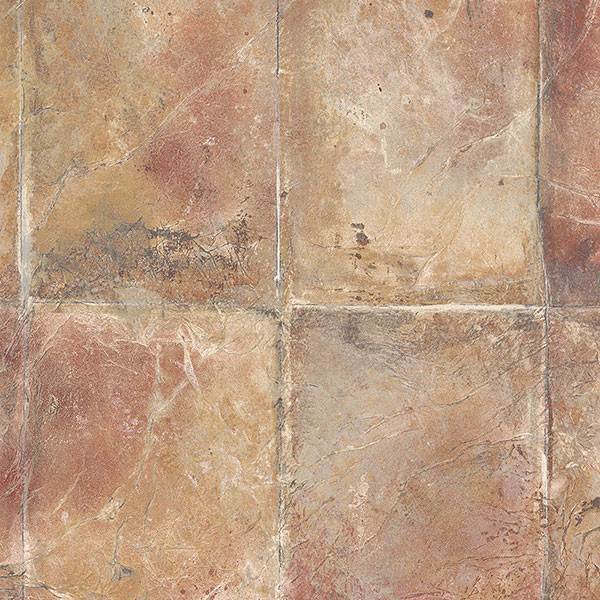 Faux Tuscan Tile Wallpaper Red Ochre Bolts Contemporary Wall