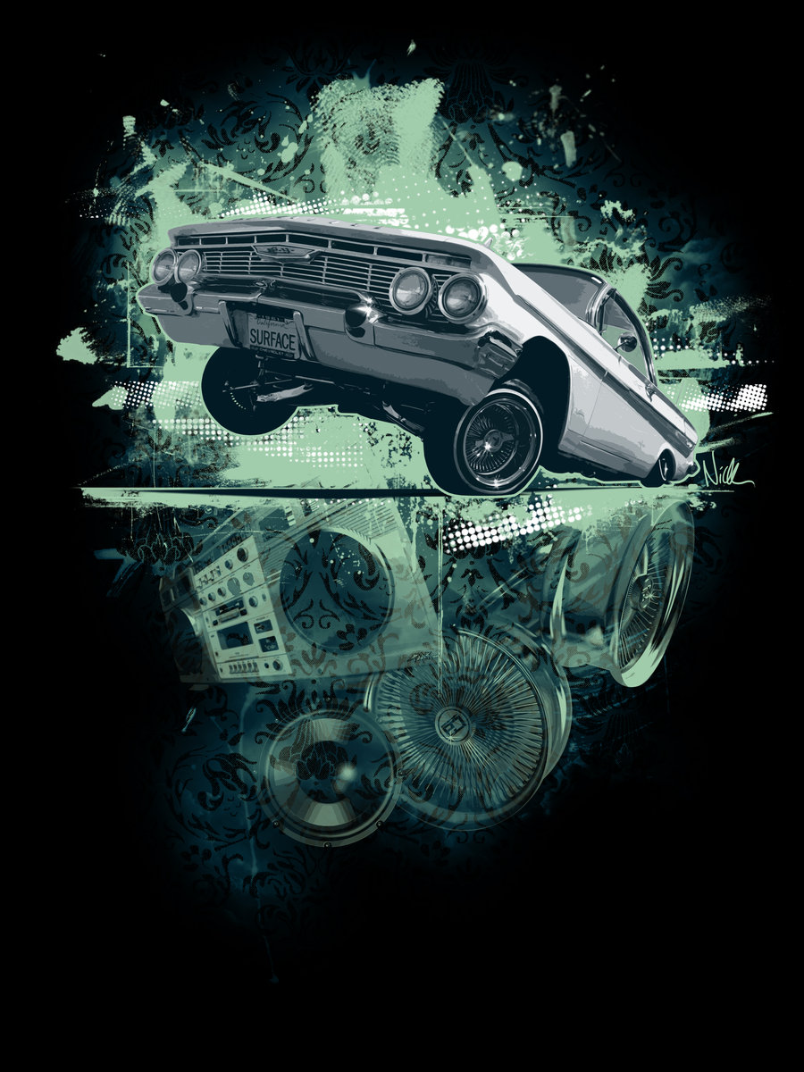 lowrider 3wheel shirt design by SurfaceNick on