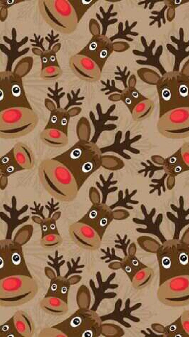 Christmas Reindeer Background Wallpaper iPhone