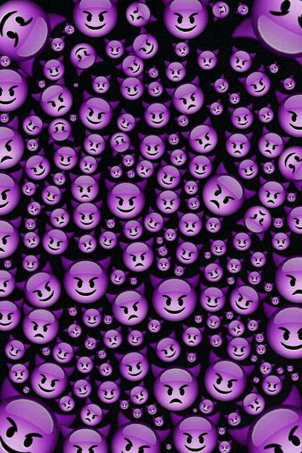 Cute Emoji Purple Wallpaper iPhone iPhonewallpaper