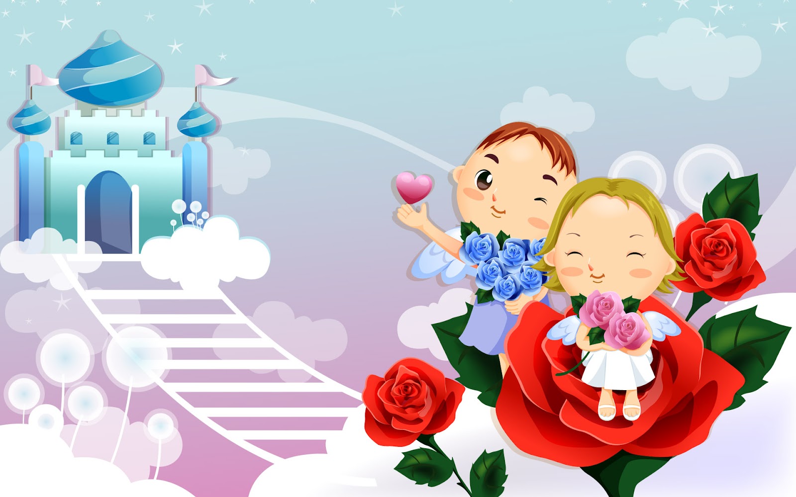 Romantic Cartoons HD Wallpaper