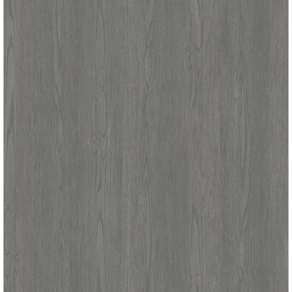 Brewster Brest Charcoal Grey Wood Texture Wallpaper