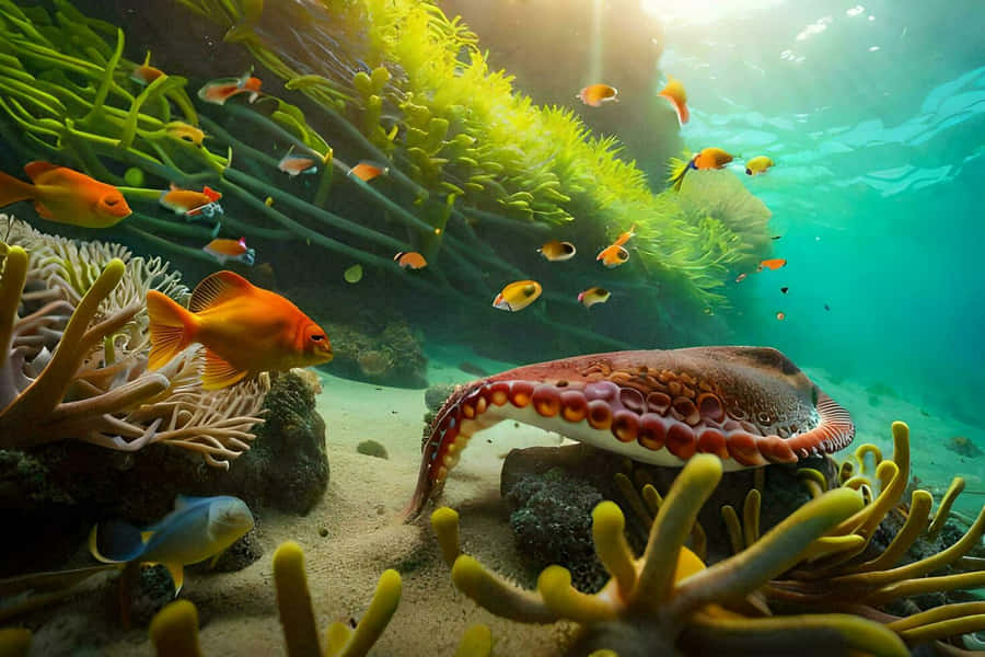 Vibrant Ocean Life Underwater Scene Wallpaper