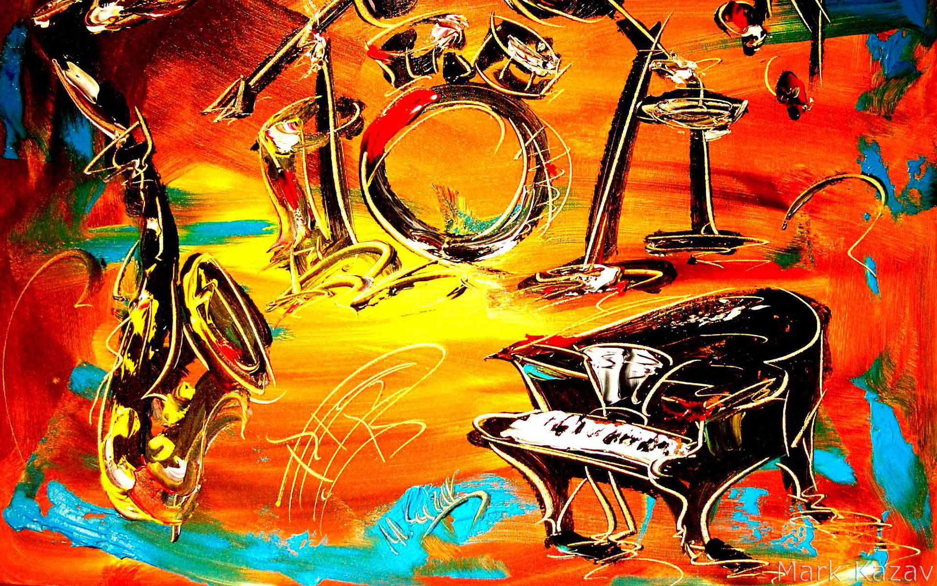 Jazz Band Silhouette Music Wallpaper