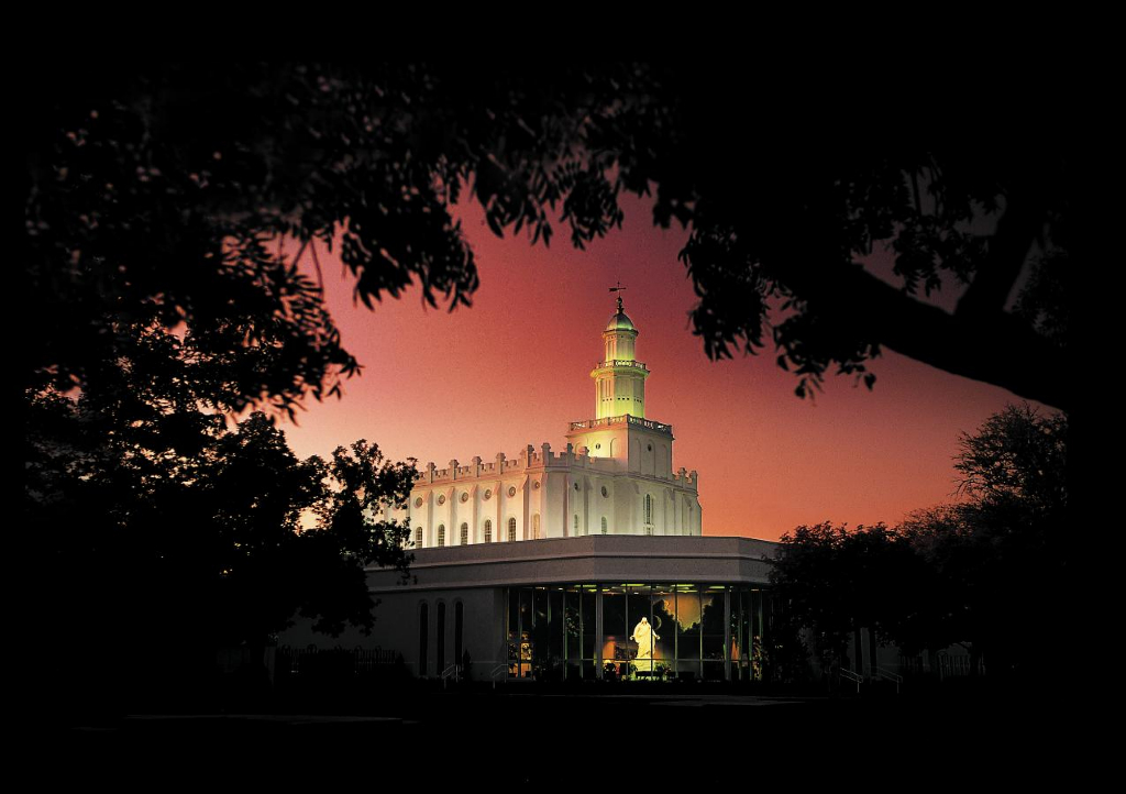 St George Utah Temple in the Evening