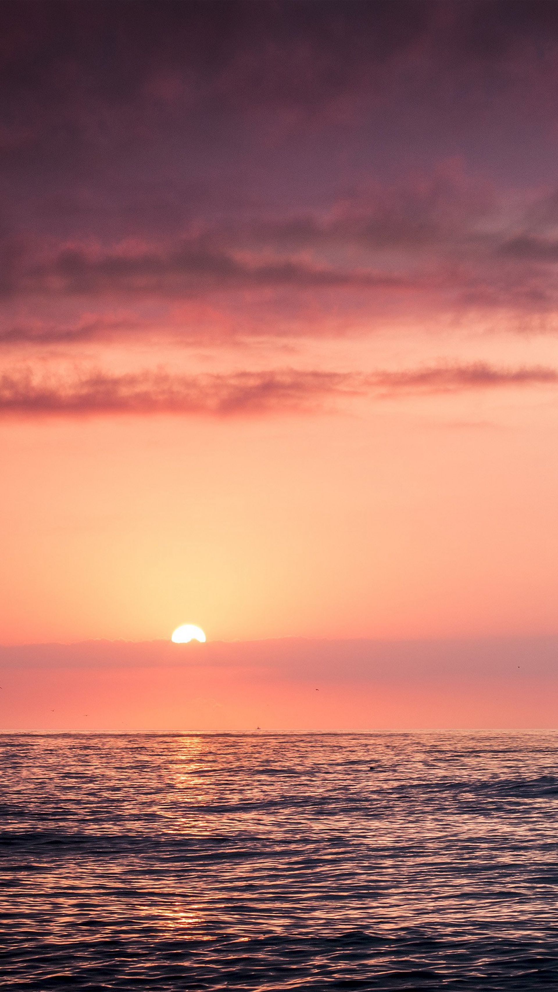 Sunset Sea Beach Sky Red iPhone Plus Wallpaper