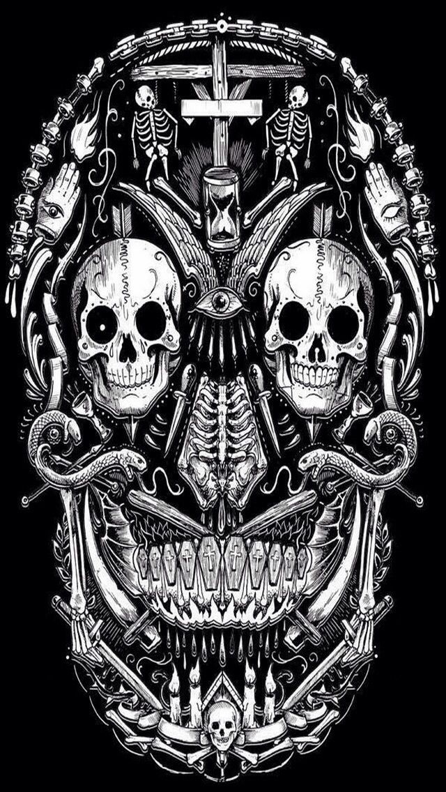 Bones Wallpaper Background iPhone And Skull