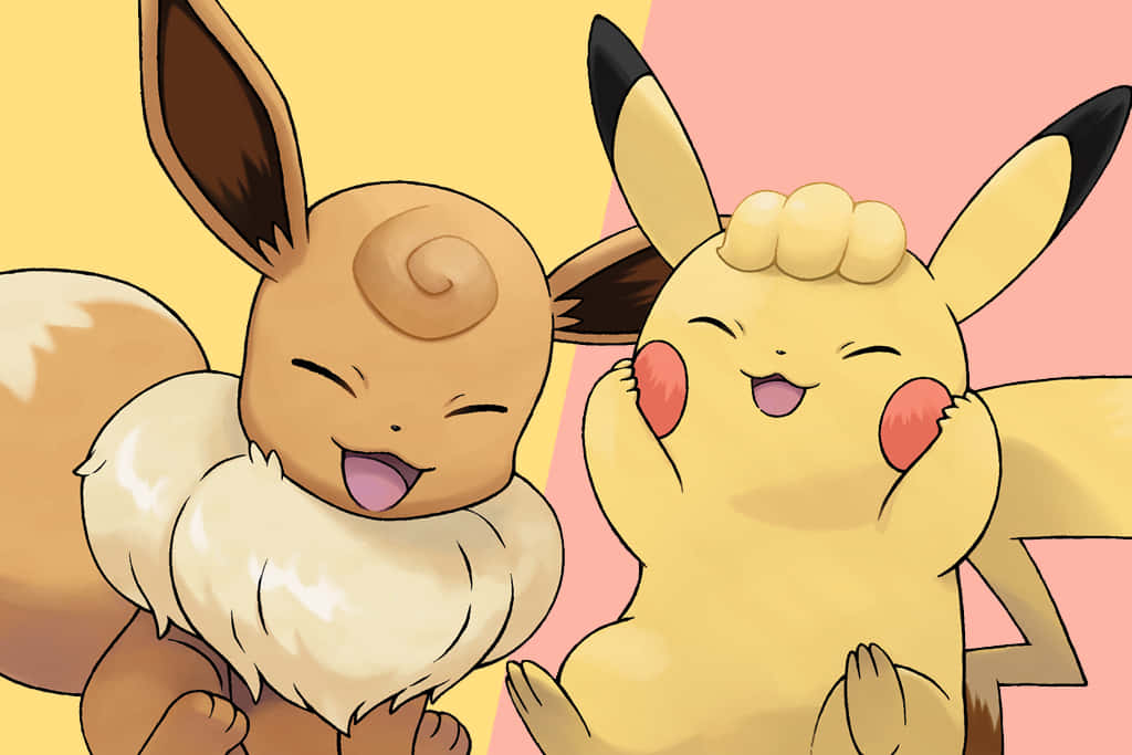 Cute Pikachu And Eevee Wallpaper