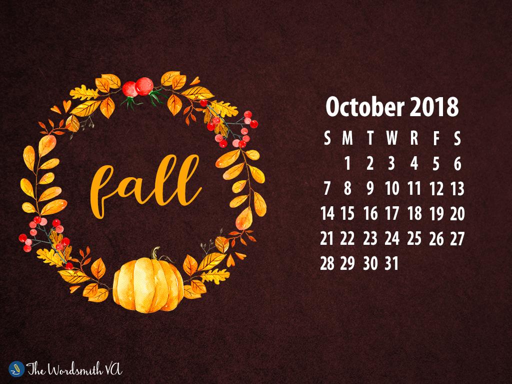 October Desktop Wallpaper The Wordsmith Va