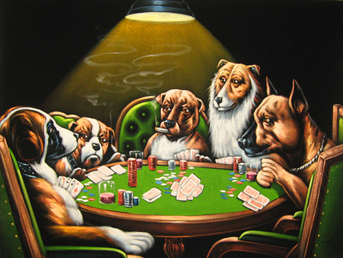 Description Dogs Playing Poker Wallpaper HD