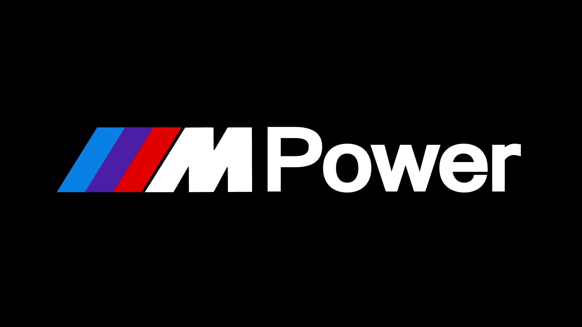 BMW M Power Logo on Black Background