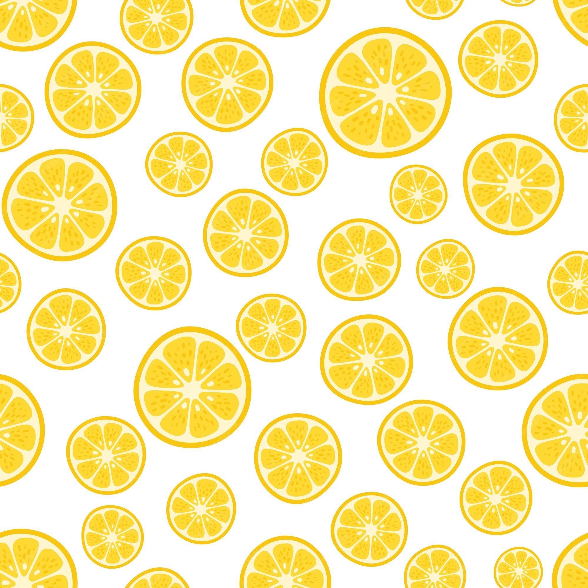 Premium Vector Cute Lemon Seamless Pattern Cartoon Summer