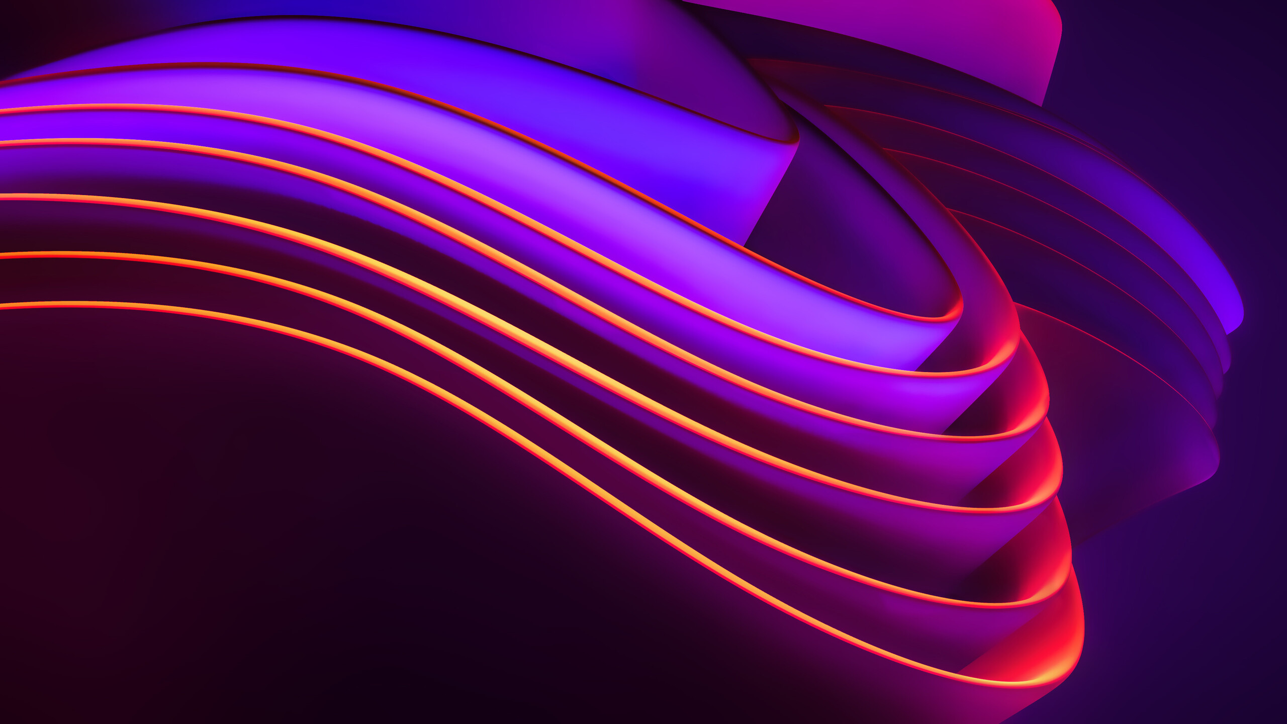 Abstract background with flowing neon purple and orange curves, creating a vibrant and dynamic visual