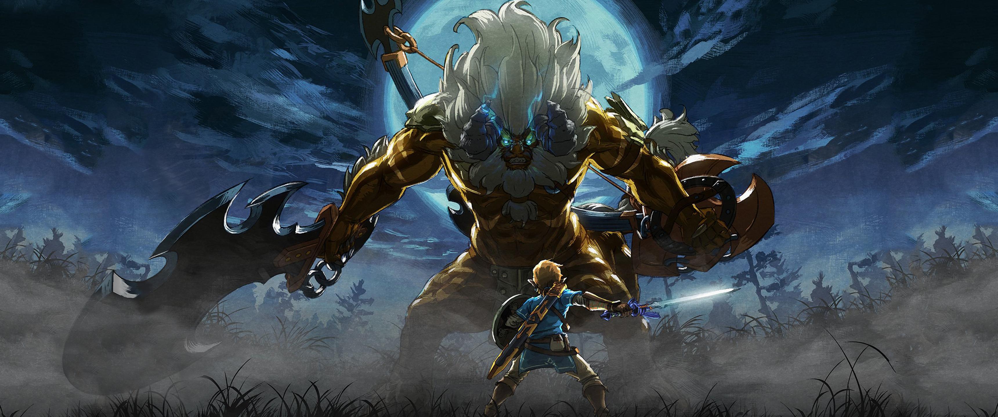 The Legend Of Zelda Breath Wild Link Vs Lynel Wallpaper