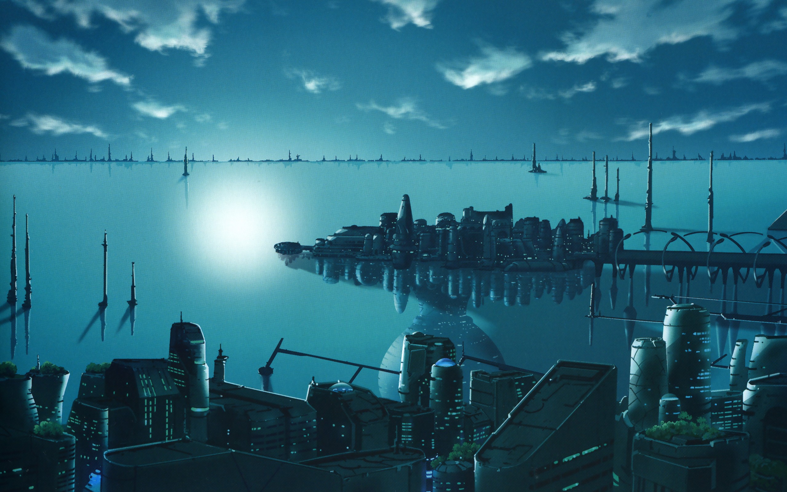 Futuristic City By The Ocean Wallpaper Allpaper