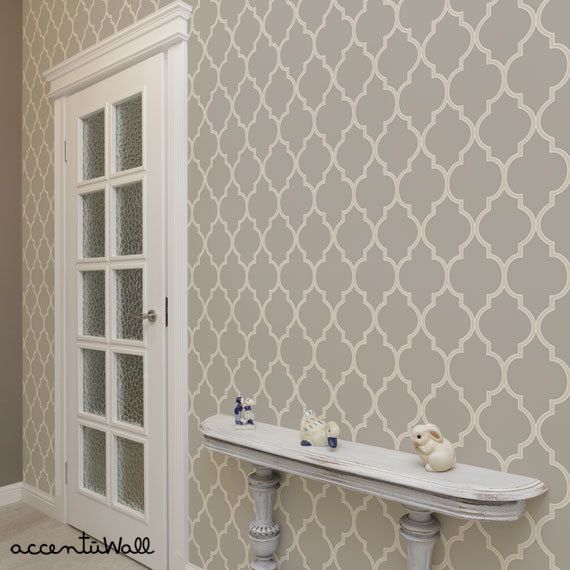 Moroccan Warm Grey Peel Stick Fabric Wallpaper By Accentuwall
