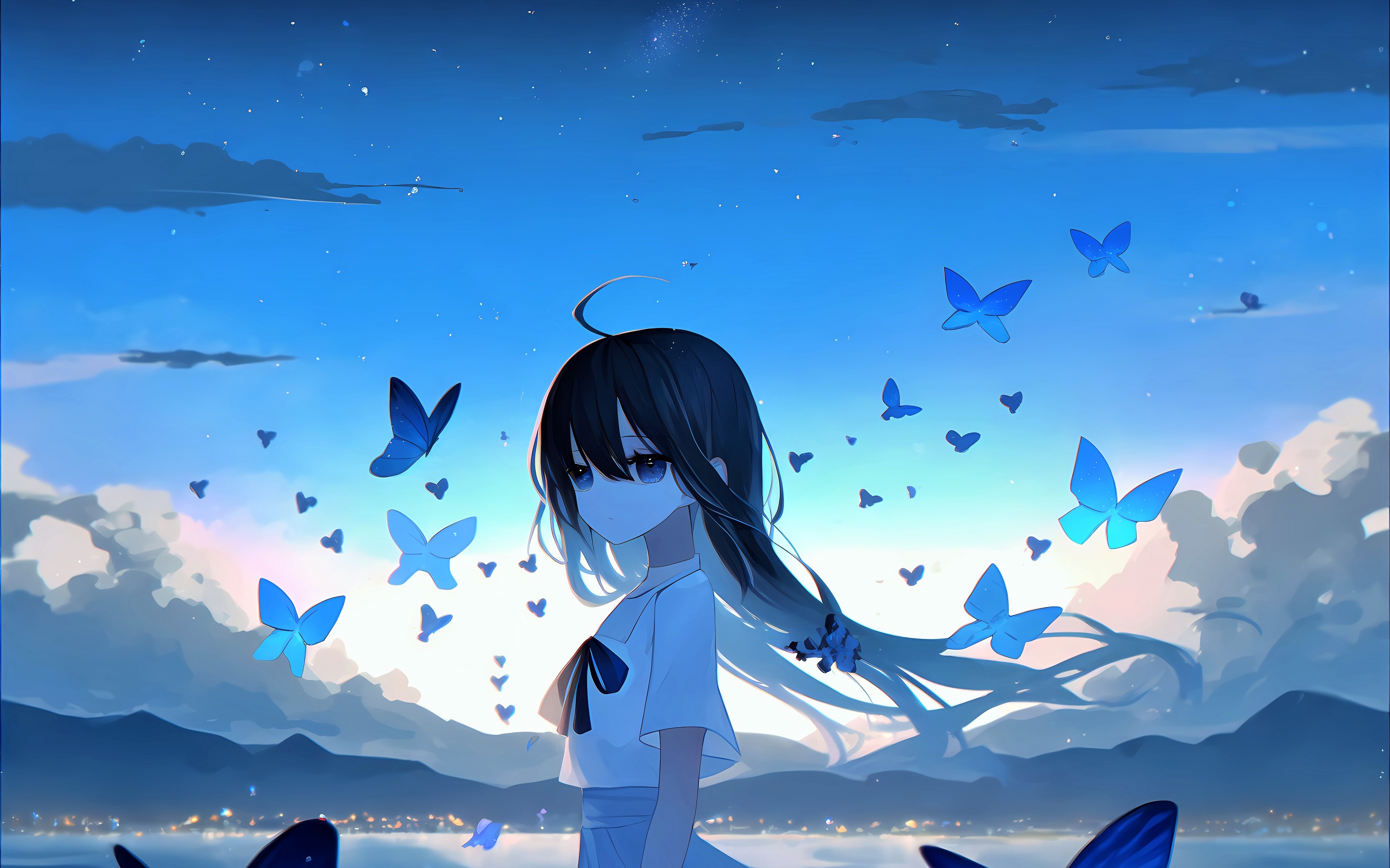 Sad Girl Wallpaper 4k Anime Mood Butterflies