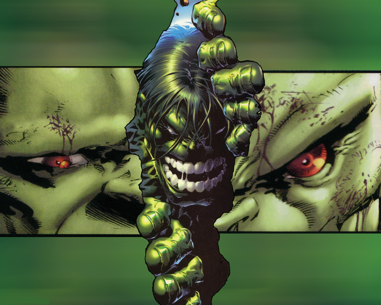 Groene Hulk Wallpaper Strip Figuur Van De