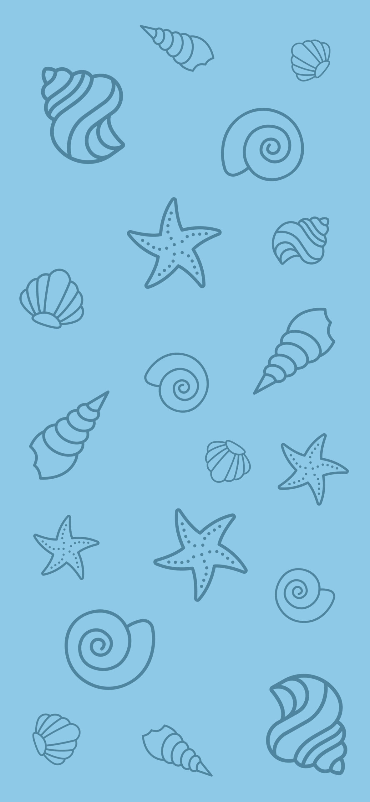 Shells Blue Aesthetic Wallpaper