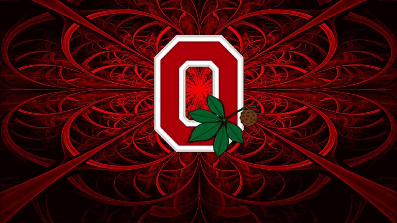 With Buckeye Leaf On A Fractal Background Hq Wallpaper