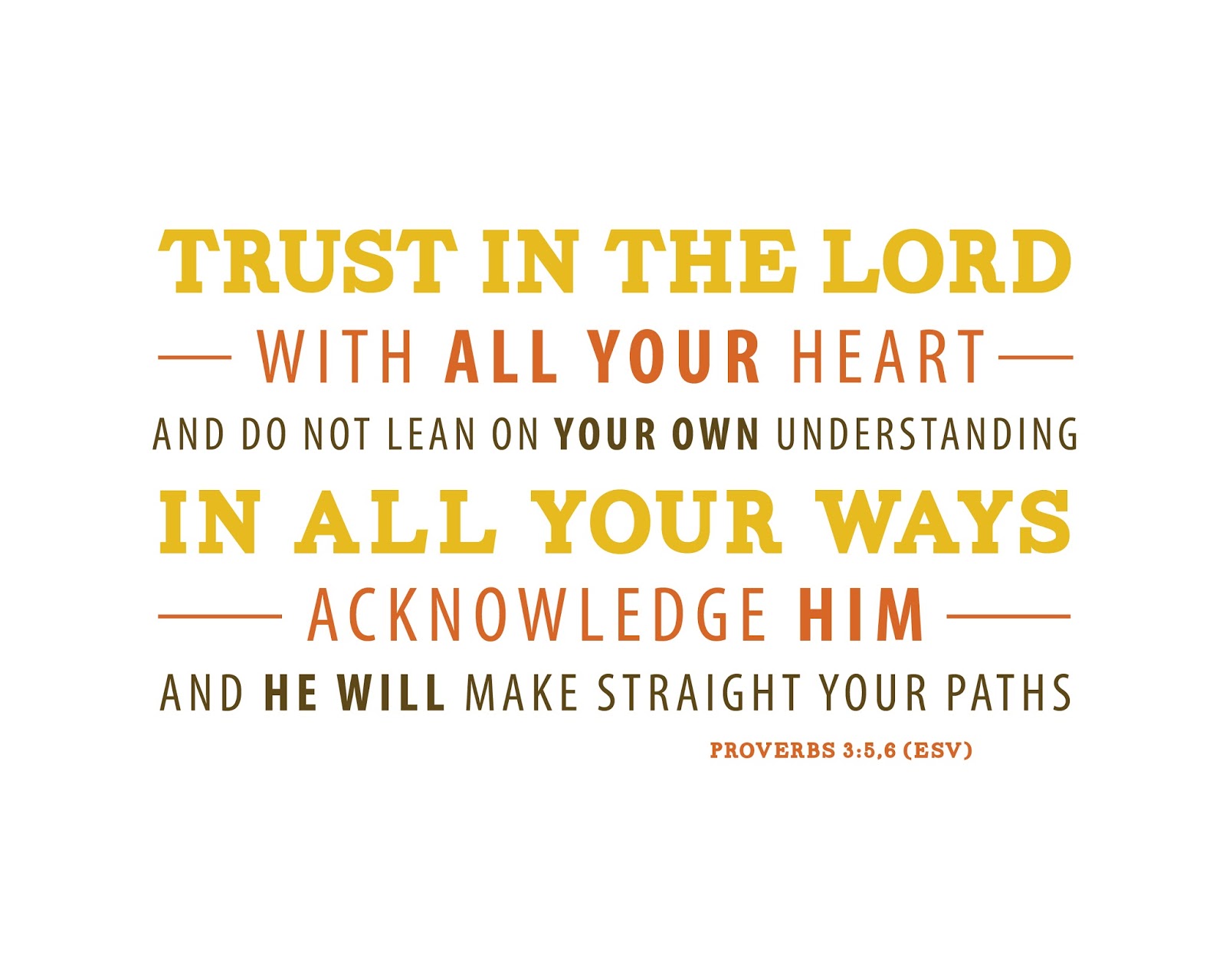 Trust In God Proverbs Scripture Print