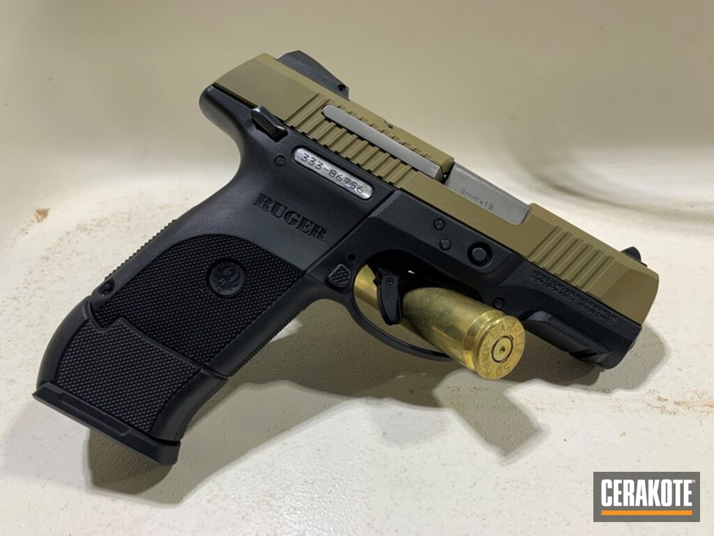 Ruger Sr9c Slide Coated With Coyote Tan Cerakote