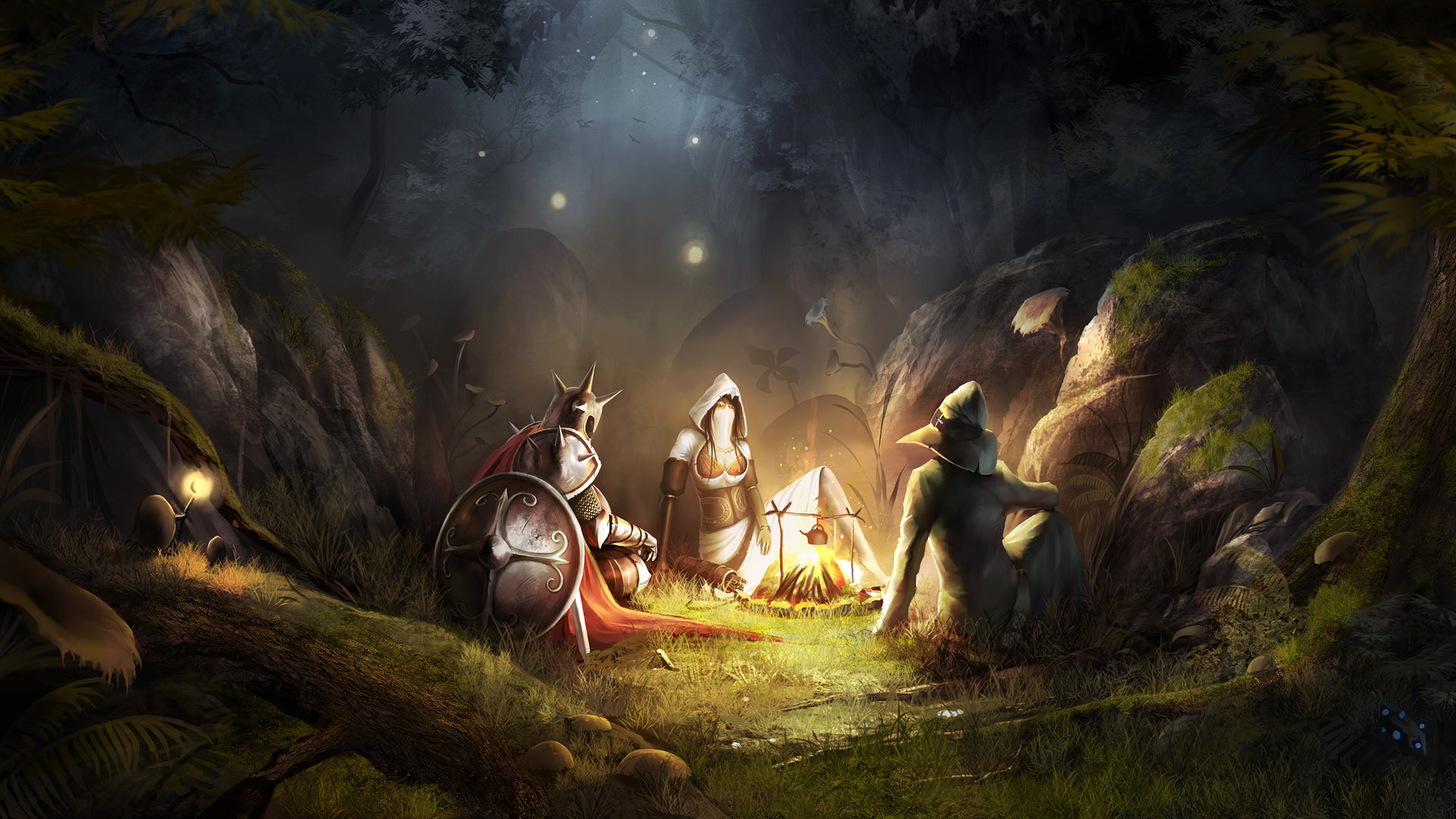 Trine Artwork Warriors Dungeons And Dragons Soft Shading Wallpaper