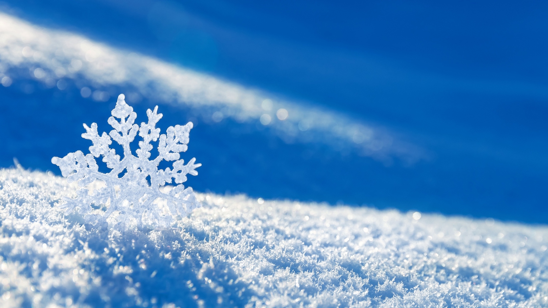 Wallpaper Snow Snowflake Winter Full HD 1080p