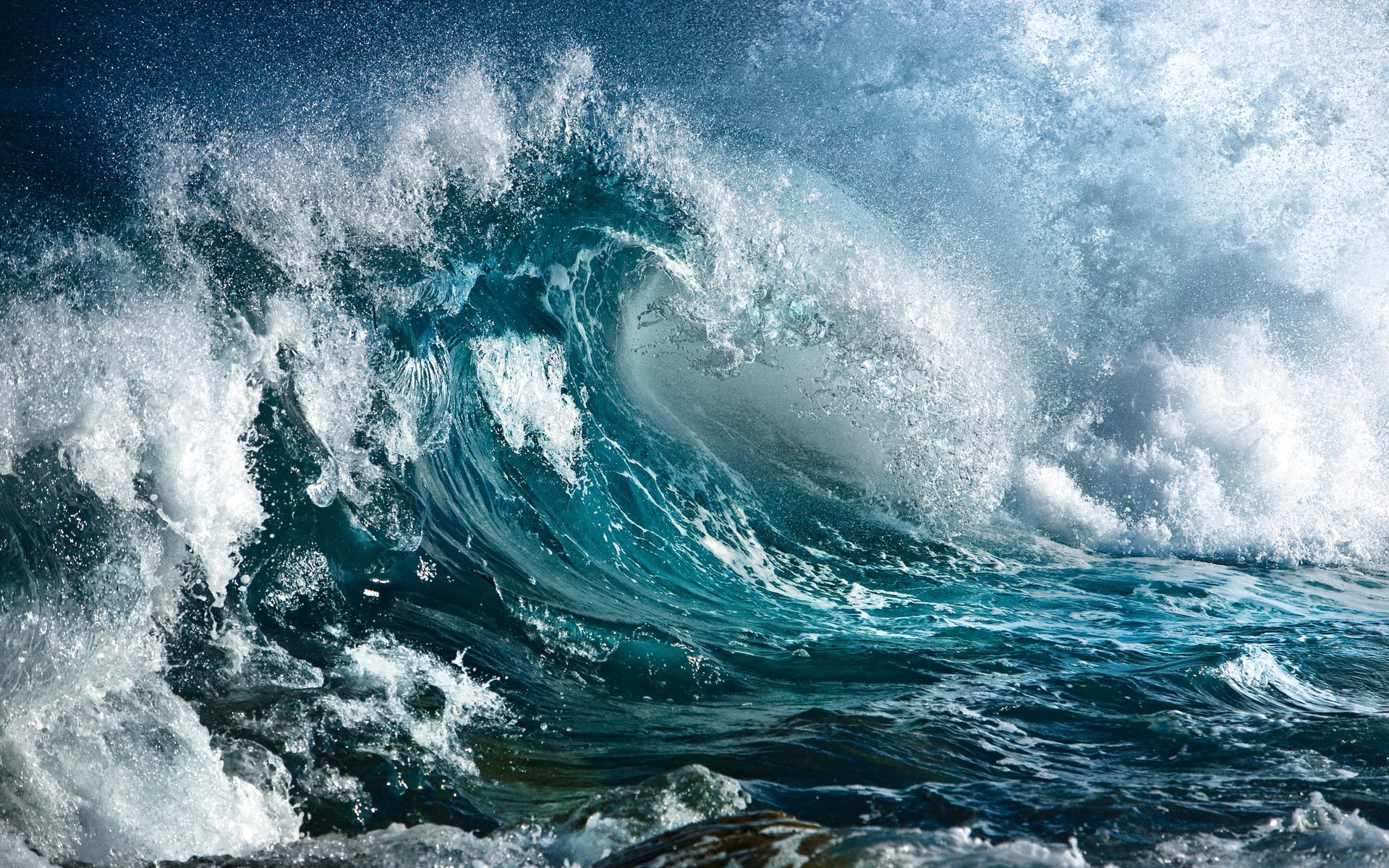 Sea Ocean Dark Waves Blue Nature Puter Wallpaper