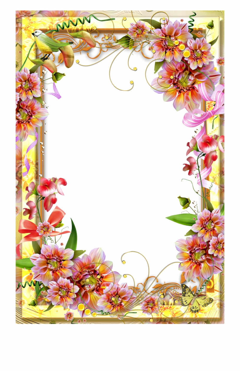 Frame Flower Wallpaper Border Designs Png