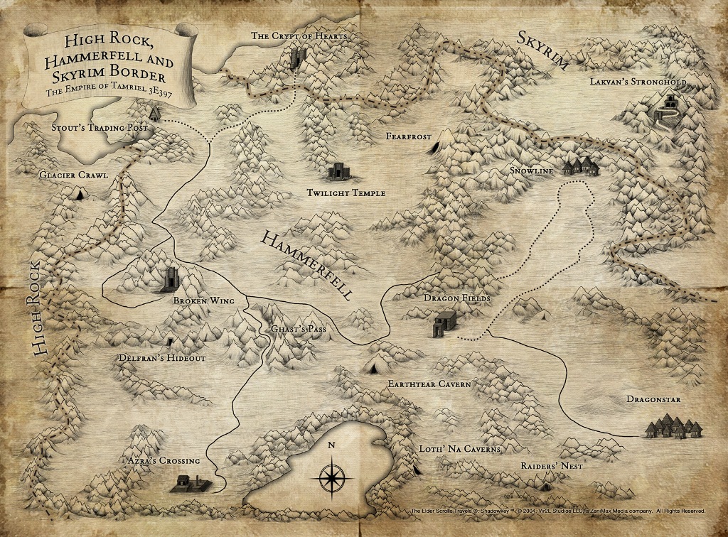 The Elder Scrolls Skyrim Map Wondrous Pics