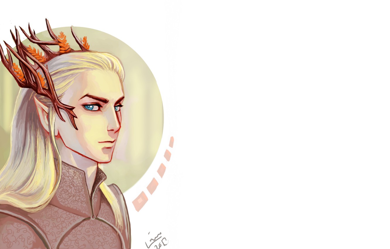 Wallpaper Elf Art White Background Thranduil King