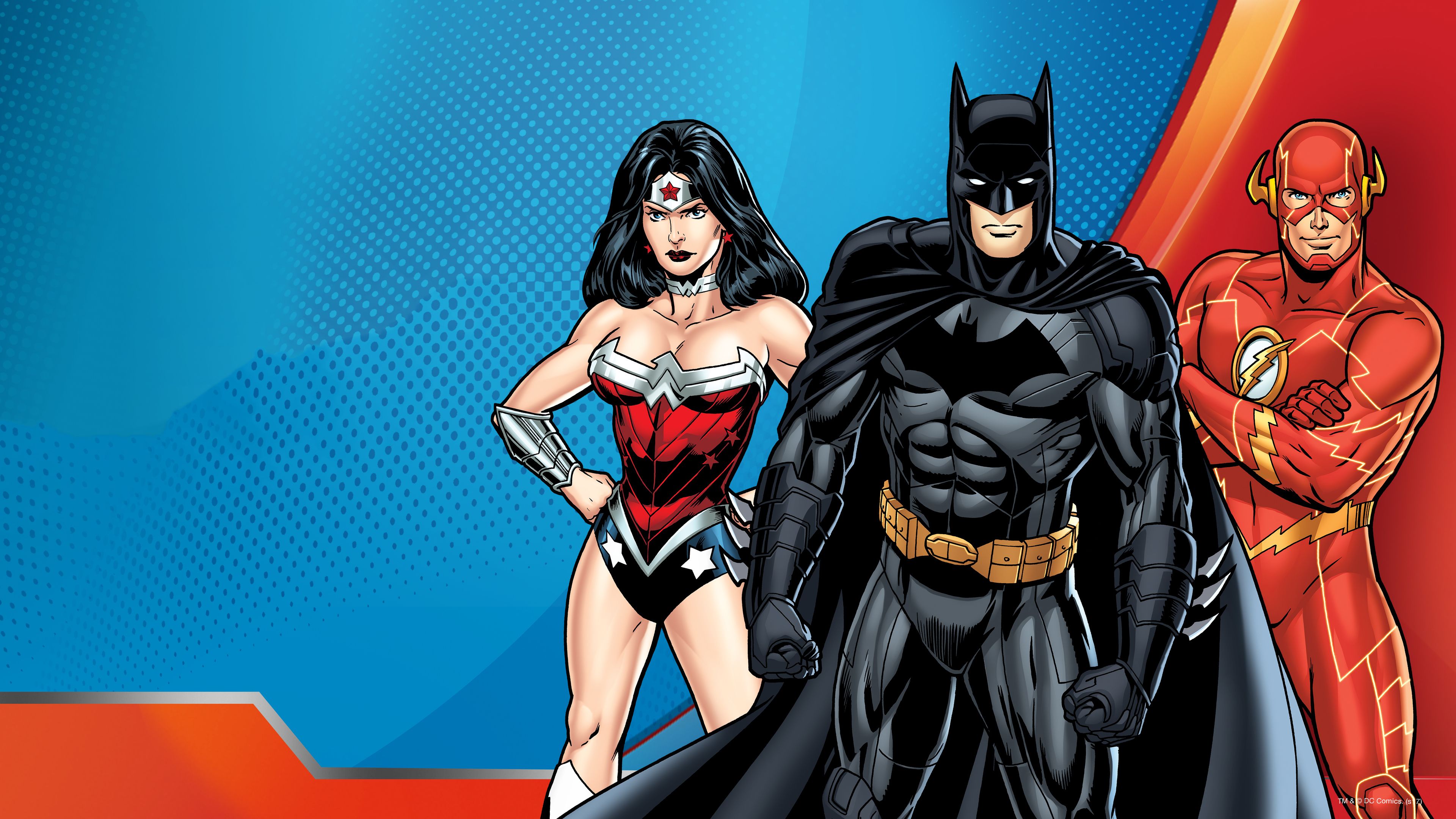 Batman Flash Wonder Woman Dc Superheroes Comic Art 4k wonder woman