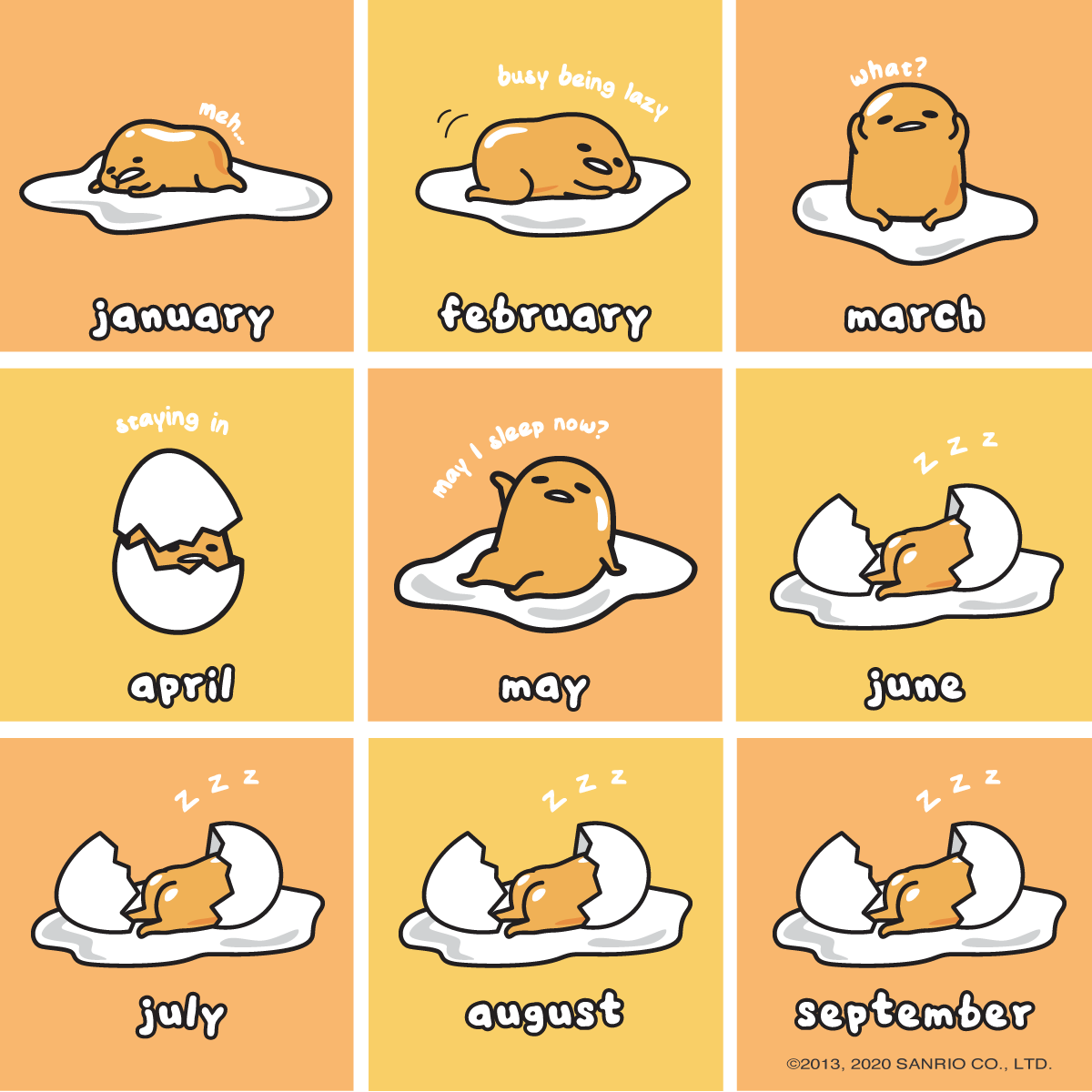 Gudetama On Which Month Is Your Mood 2020challenge