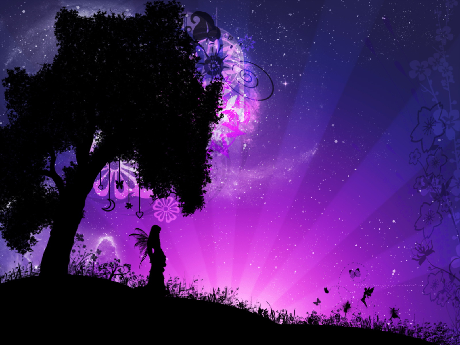 Lonely Fairy Wallpaper Stock Photos