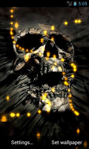 Demonic Skull Live Wallpaper Background Theme Showing An Evil Looking