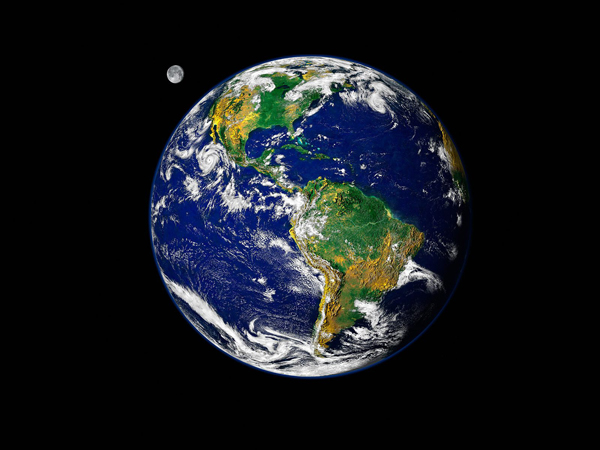 blue earth and moon wallpaper normaljpg 600x450