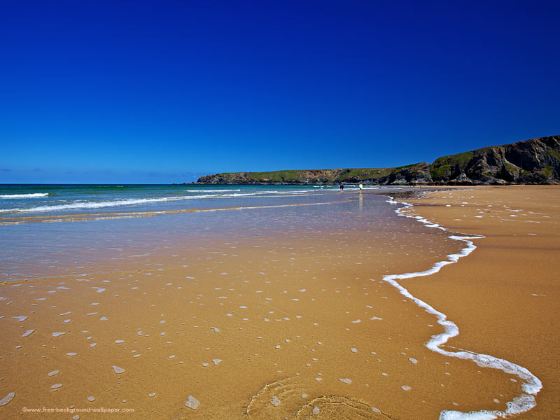 Gentle Surf On Sandy Beach Desktop Wallpaper Pixels