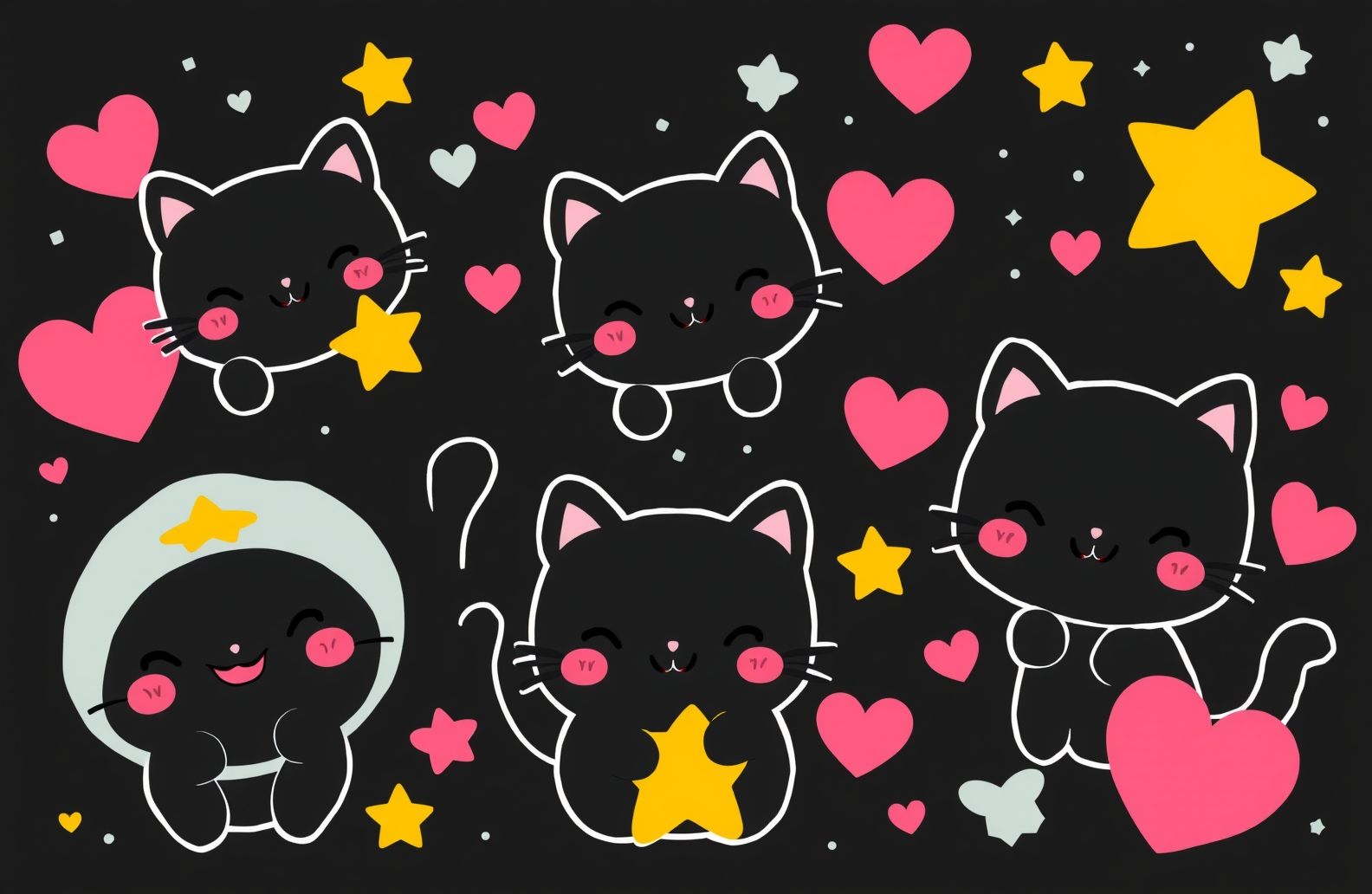 Kawaii Black Wallpaper