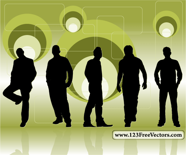 Retro Background With Men Silhouettes Vector 123vectors