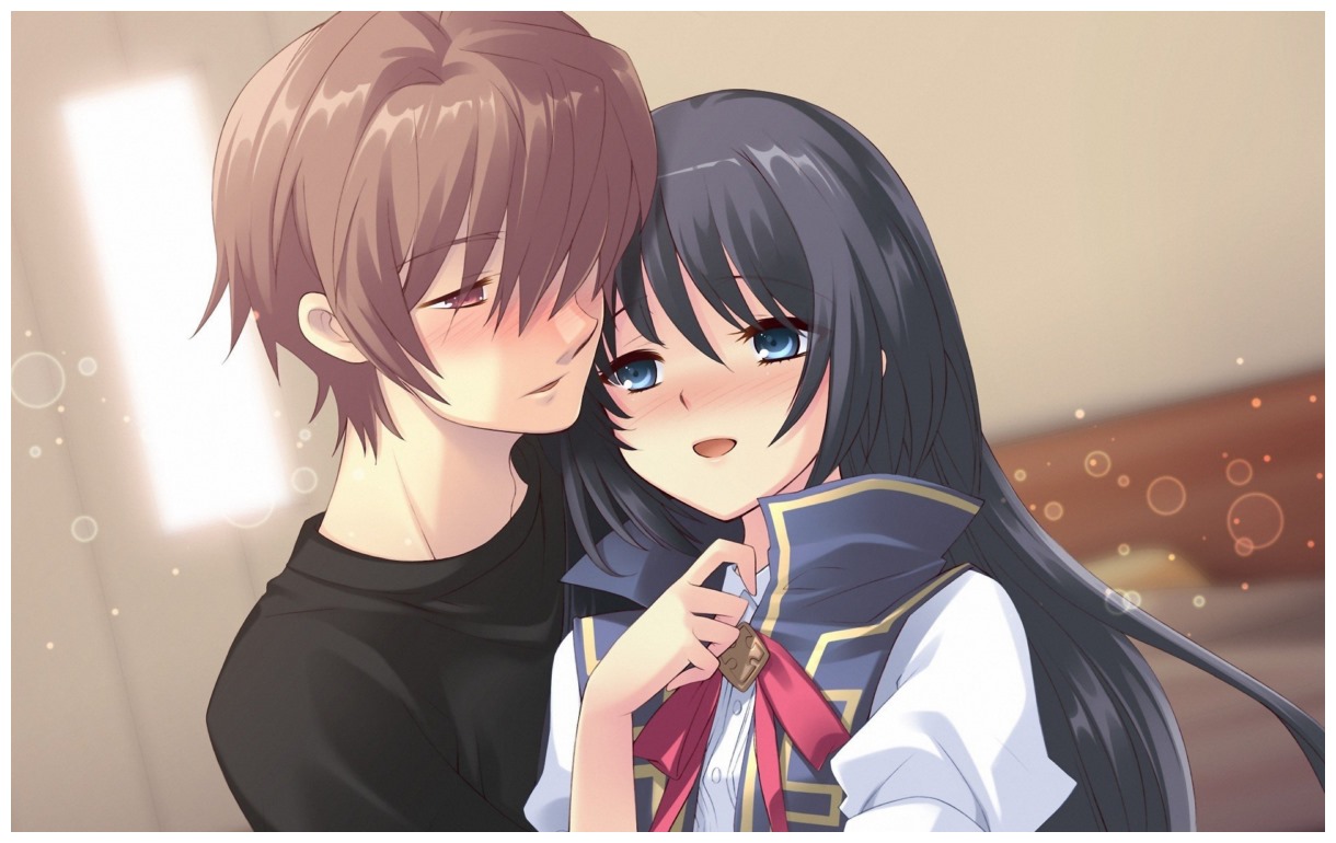 Romantic Emotional Couples Anime Full HD Wallpaper