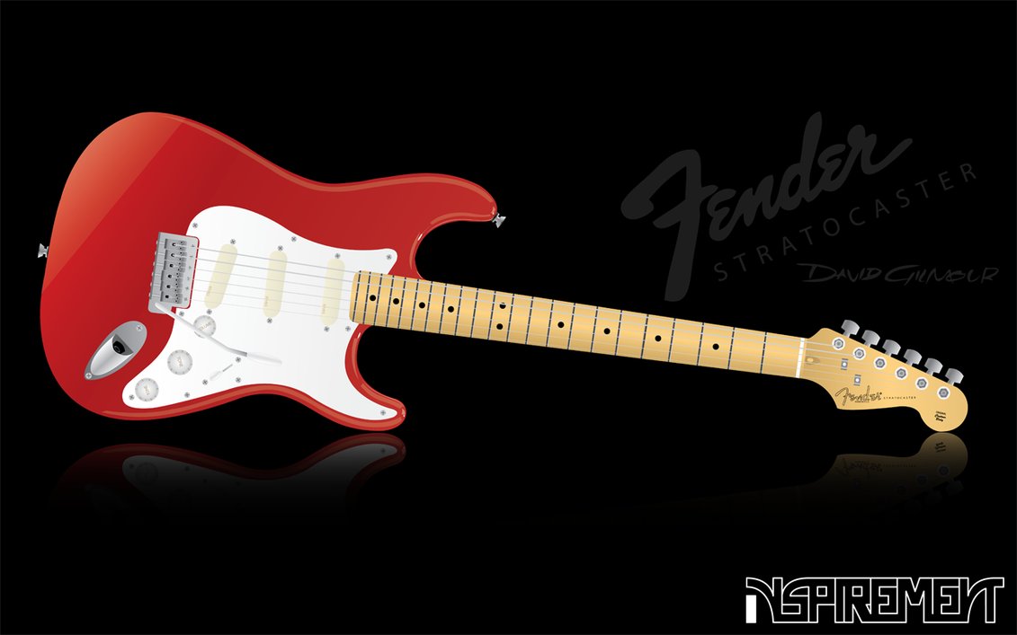 Red Fender Stratocaster Wallpaper Gilmour By