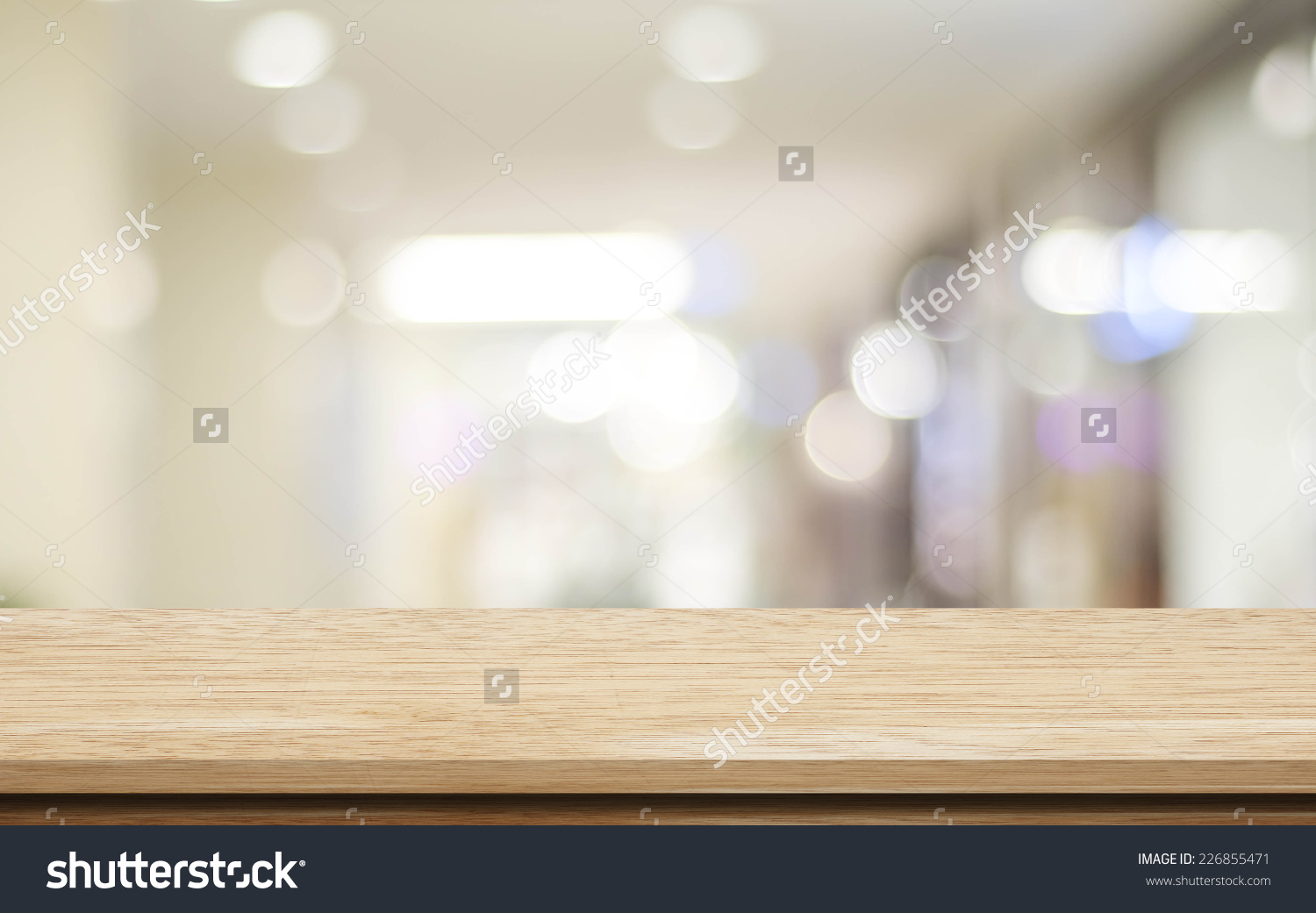 Empty Table And Blurred Store With Bokeh Background Product Display