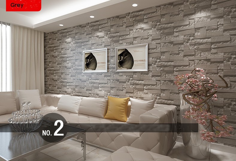 brick wallpaper design for living room