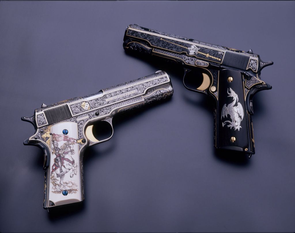 Cool Dual Pistols Knives Hand Guns Custom