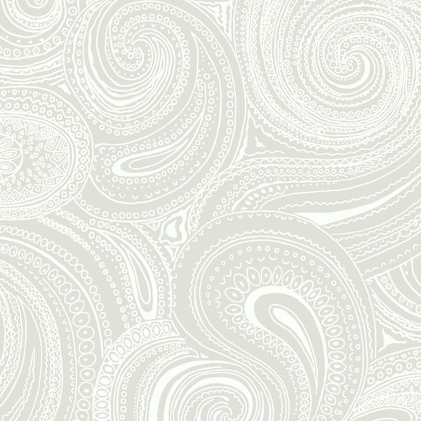 Light Grey Paisley Swirl Wallpaper Wall Sticker Outlet