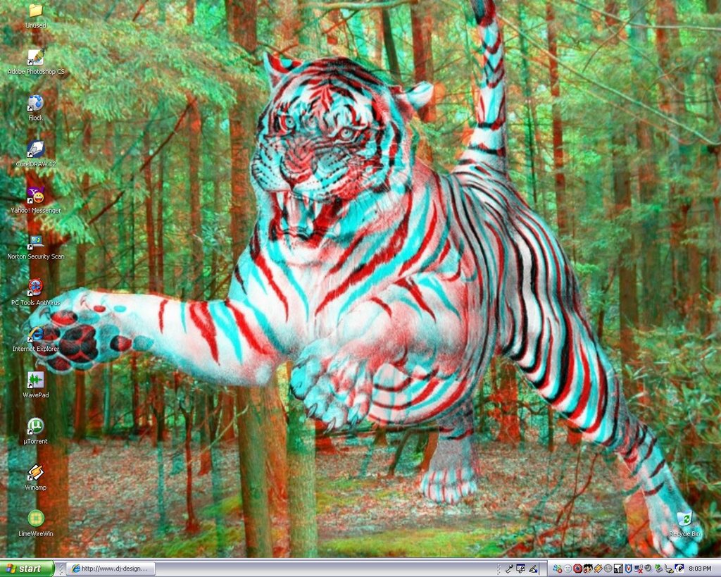 Tiger Anaglyph Desktop By Dragon Starz
